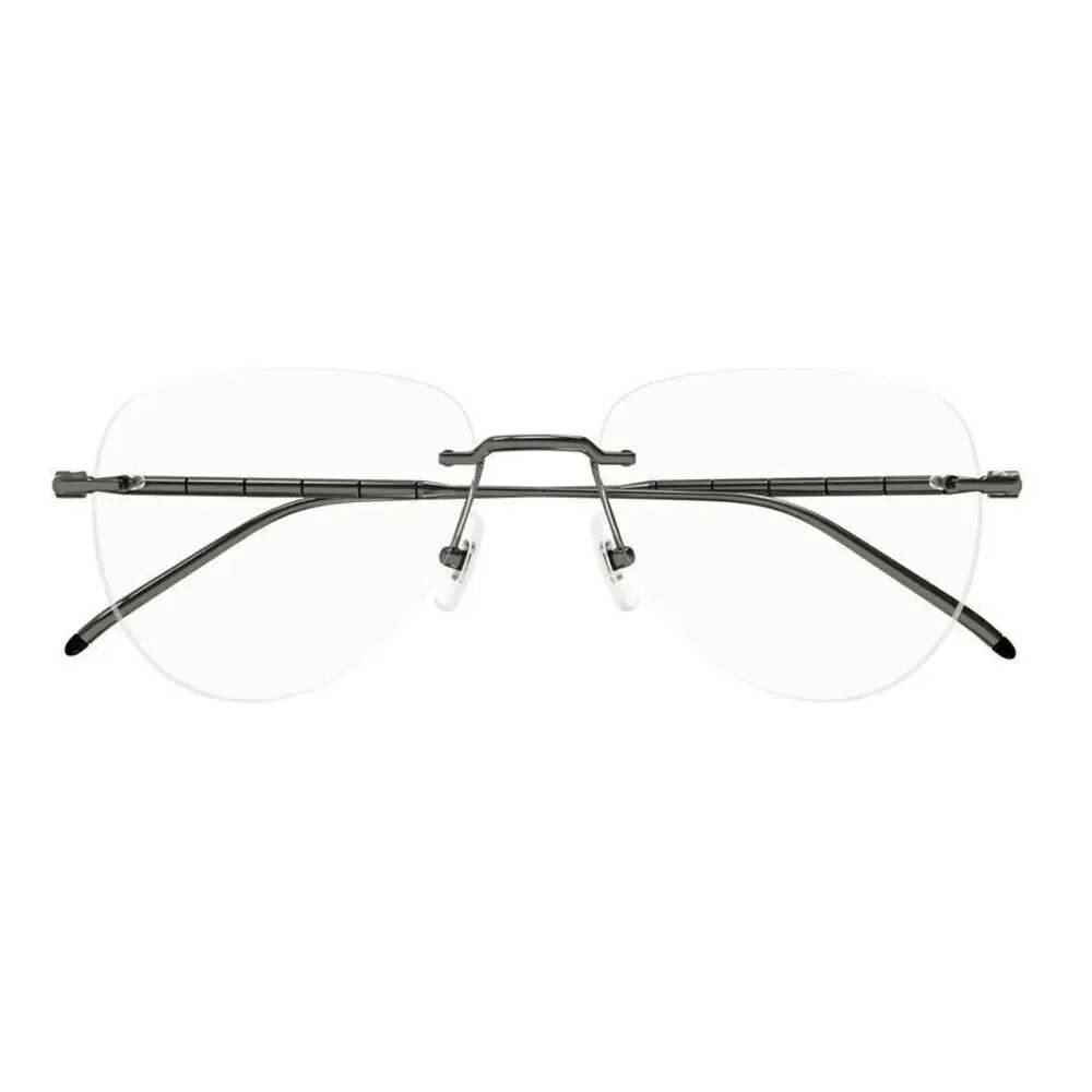 Mont Blanc MB0347O Eyeglasses Silver Blue Metal Rectangle